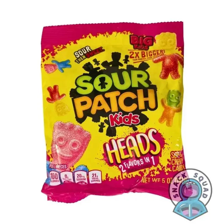 Sour Patch Kids Big Heads Peg Bag 141g Snack Squad