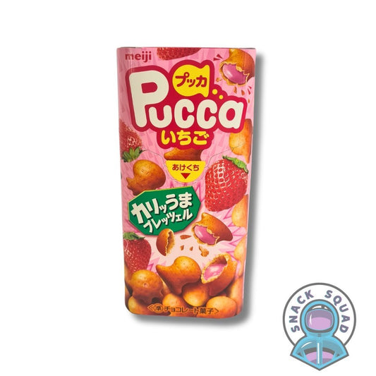 Meiji Pucca Strawberry 39g - Snack Squad - Snack Squad - Candy - Crisps - sweets - American - Japanese - snacks